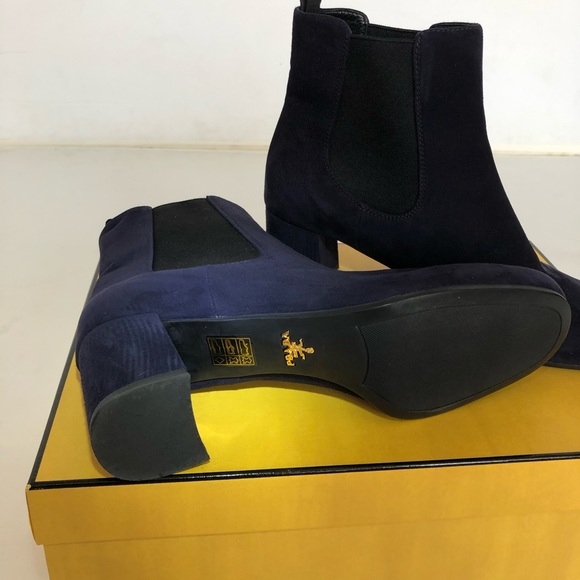 Prada Womens NWOT Blue Suede Boots Size 39… - Picture 1 of 14